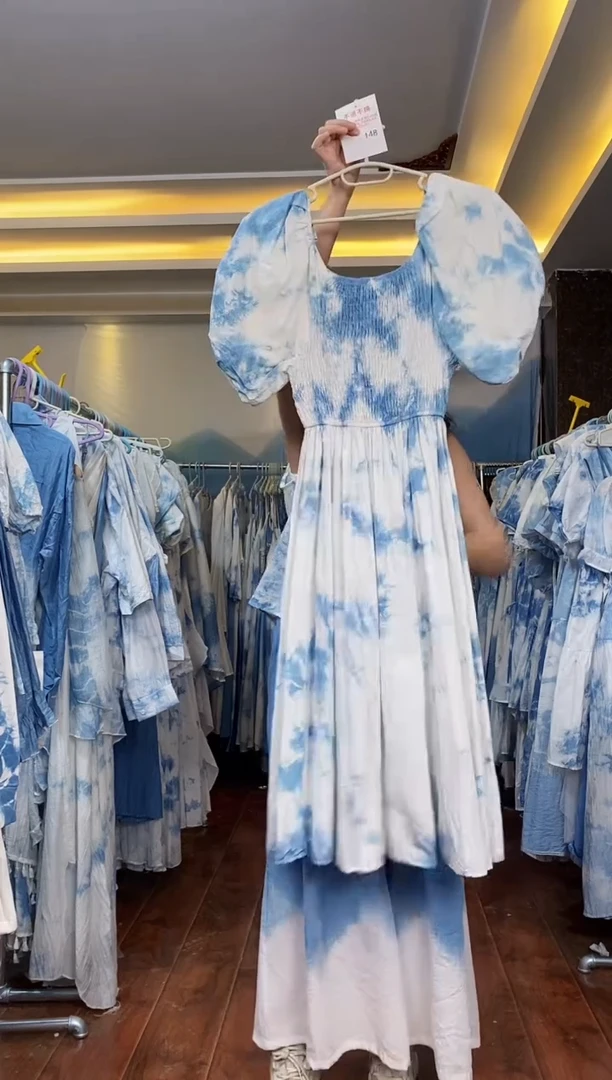 云浅蓝深 扎染服饰 148