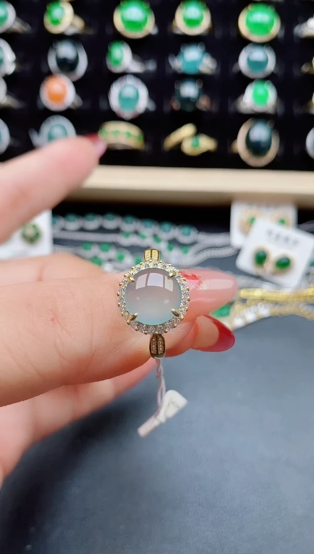 【闪购商品】翡翠戒指银S925镶嵌080550850