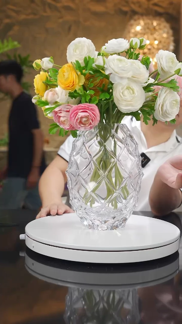 琉璃手工艺品福利水晶凹切面花瓶