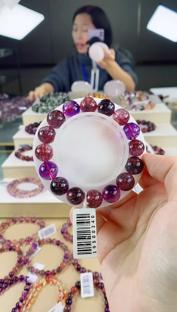 未镶嵌手串水晶黑加仑超七12m+