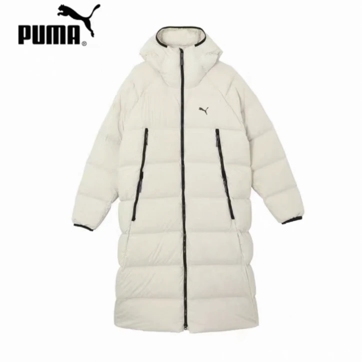 【滔搏联动】puma彪马保暖运动白色休连帽闲长款羽绒服68411687