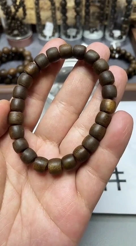 【闪购商品】沉香手串S级柬埔寨金丝菩萨棋0.9沉水级桶珠