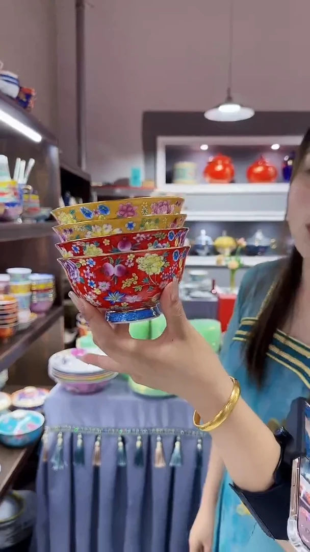 瓷片4.5英寸饭碗4个景德镇餐具