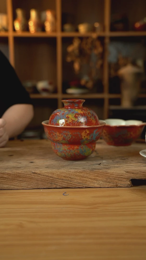 敦煌点彩系列的6英寸葫芦带盖汤碗1个