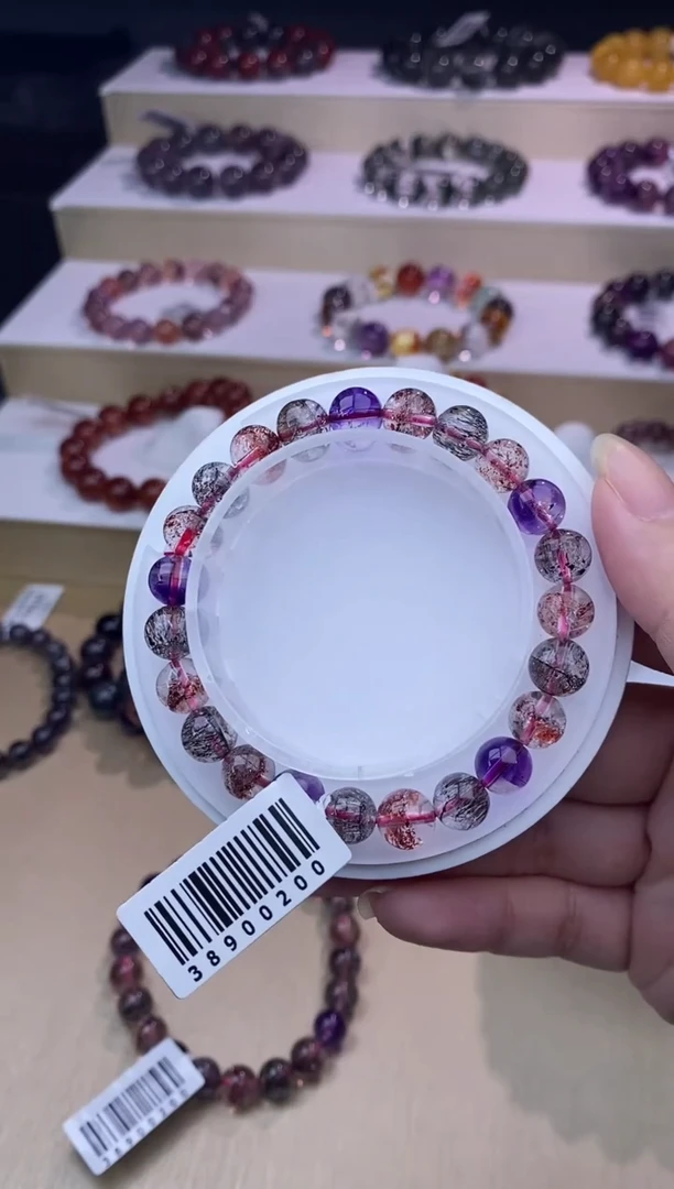 水晶手链未镶嵌黑加仑超七单圈8m+