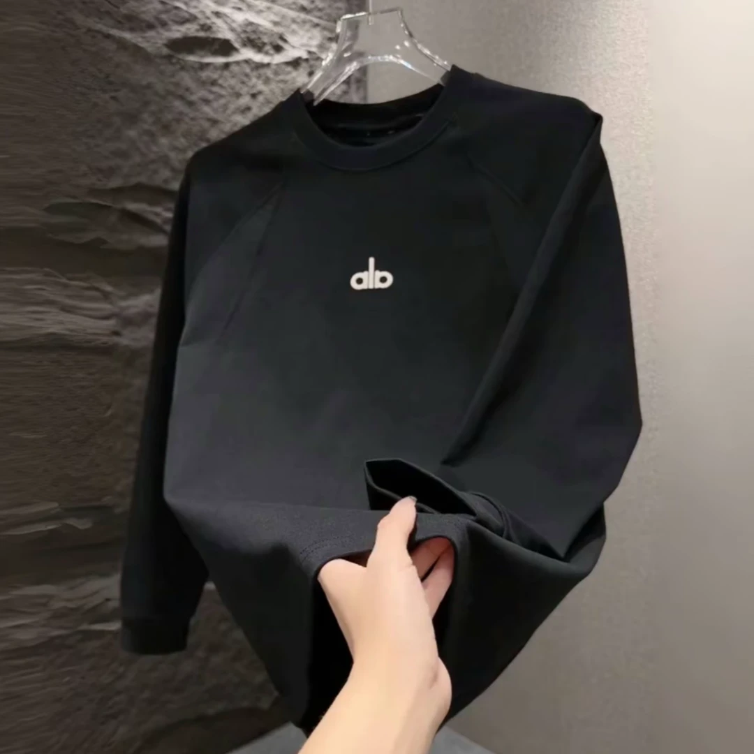 2025秋季美式新款拼接立体刺绣卫衣休闲百搭微宽松男士插肩打底衫