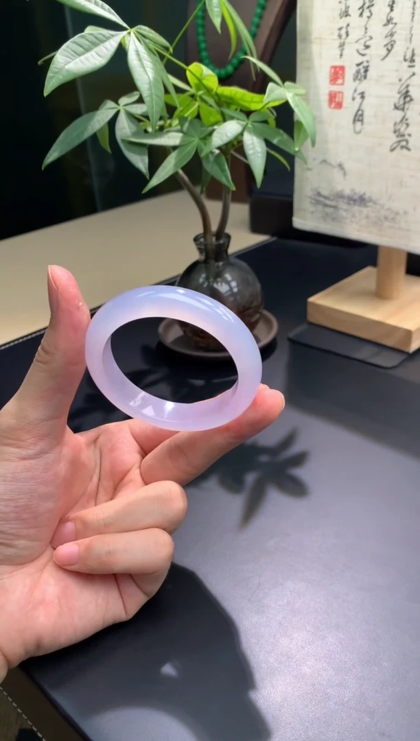 未镶嵌手镯翡翠【俊龙翡翠】天然缅甸A货翡翠手镯54.3-12.7-9正圈