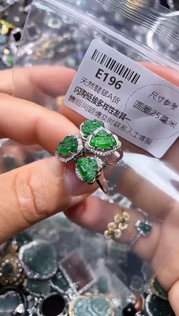 【闪购商品】翡翠颈饰未镶嵌E196戒指 多样性发其一