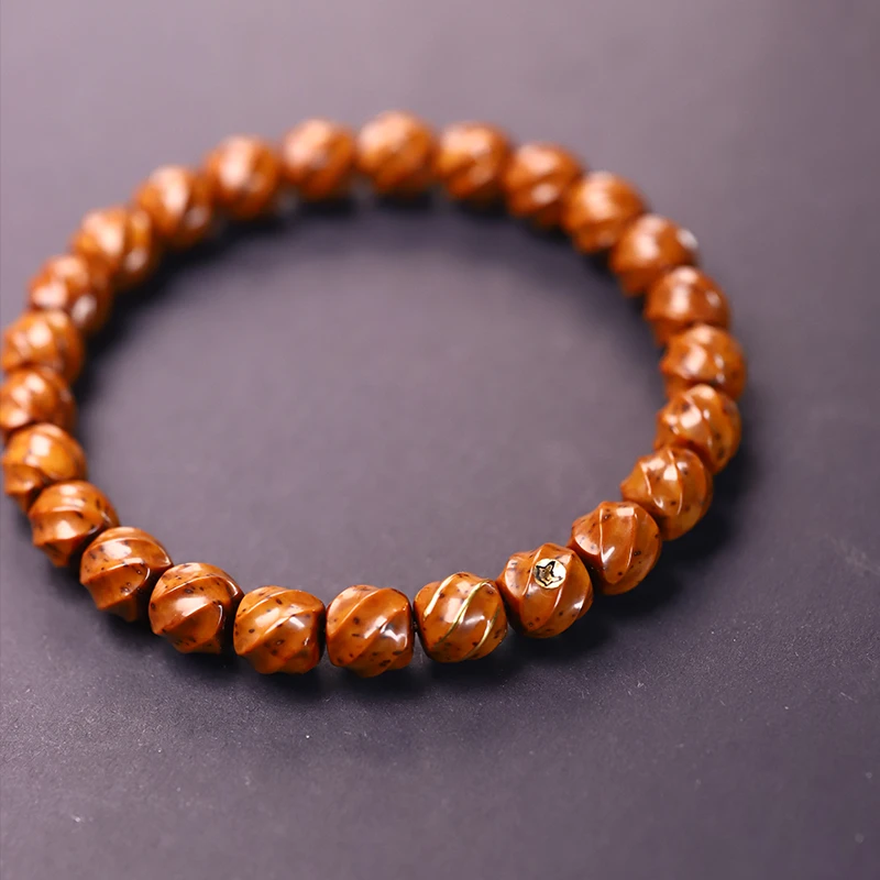 「隐作」紫金鼠8.5mm红皮蛇年限定璇玑24手工黄丝实心鼠实心紫金鼠