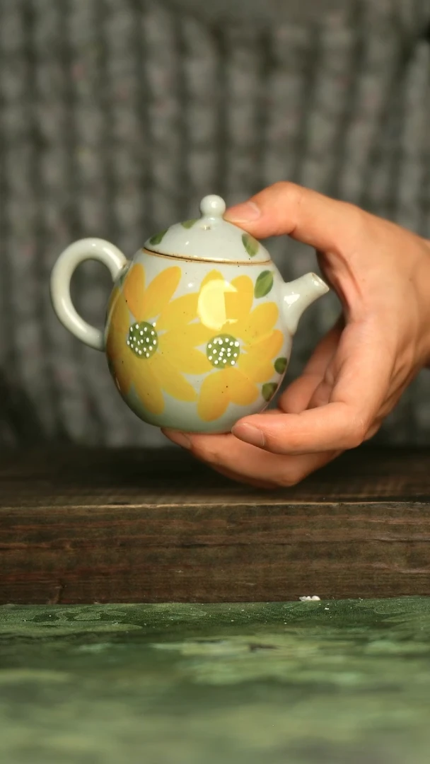 陶瓷青诗集手工手绘瓷器