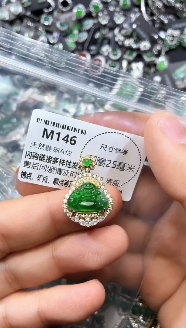 翡翠未镶嵌颈饰M146吊坠