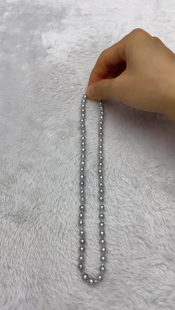 海水珍珠银S925镶嵌项链AK真多麻6-6.5mm