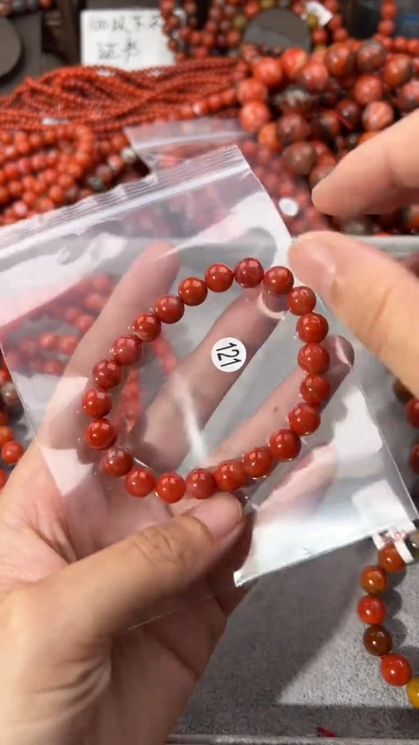 南红玛瑙手串未镶嵌10