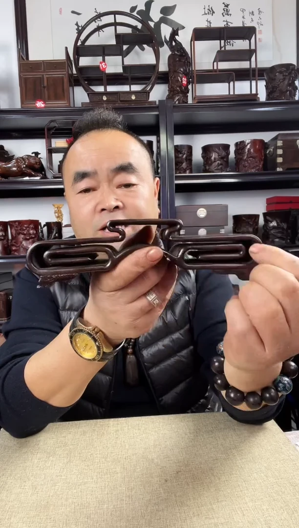 木老李红木工艺品三连