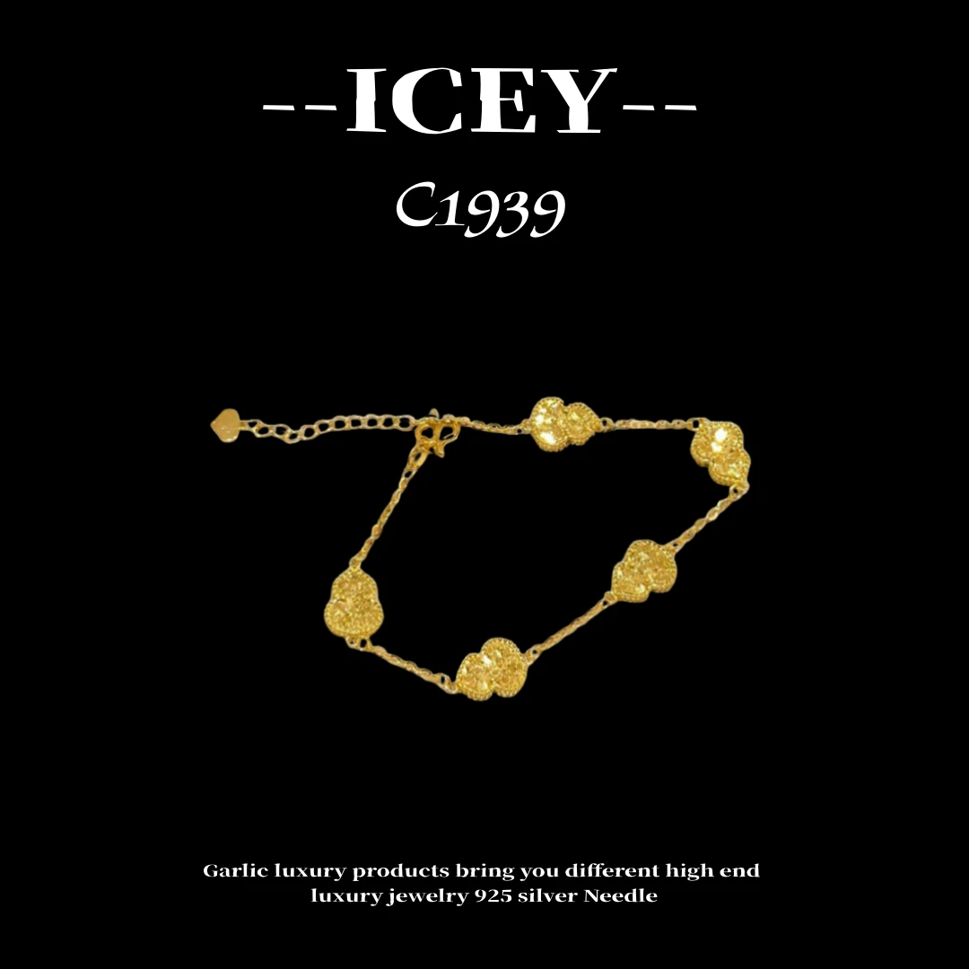 合金石英石手链 镀K金 ICEY设计素款简约时尚轻奢手链--C1939