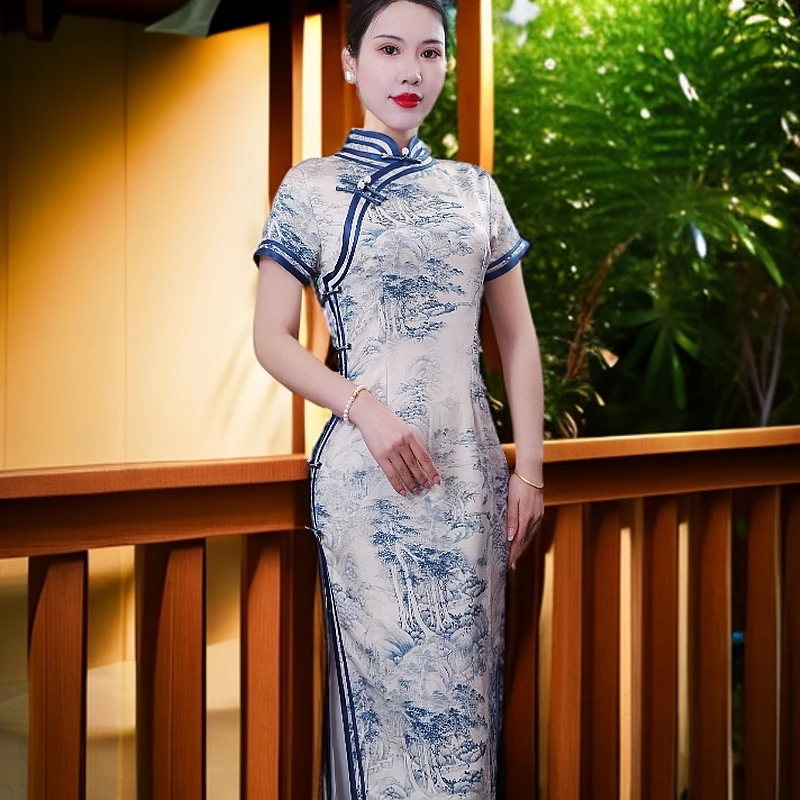 江山  2025新款改良旗袍气质日常优雅经典旗袍修身复古显瘦