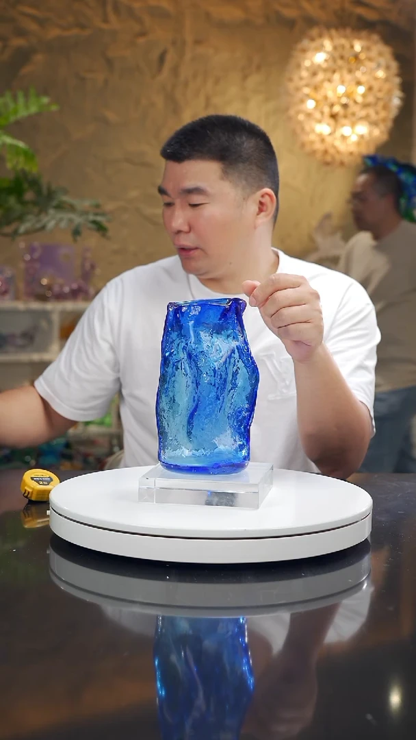 手工艺品琉璃福利蓝色花瓶