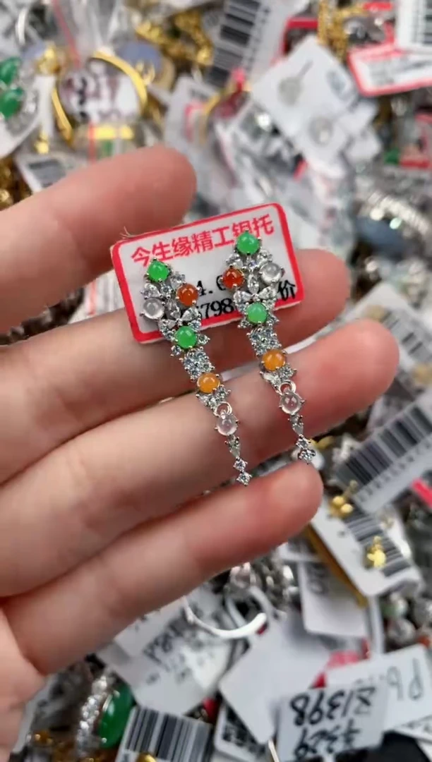 银S925镶嵌戒指翡翠8888----3