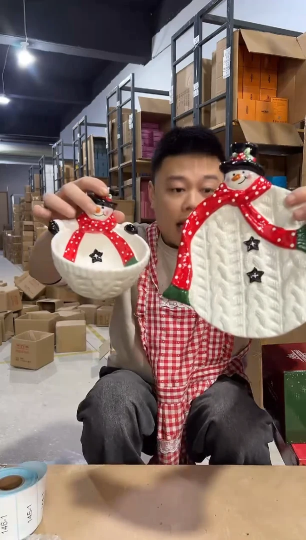 【闪购商品】杯原盒雪人碗加特雷西原盒雪人盘子2件套