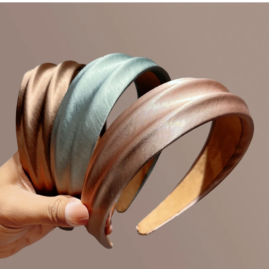 甜美简约风时尚发箍头箍秋冬饰品气质缎面发捆百搭法式纯色优雅