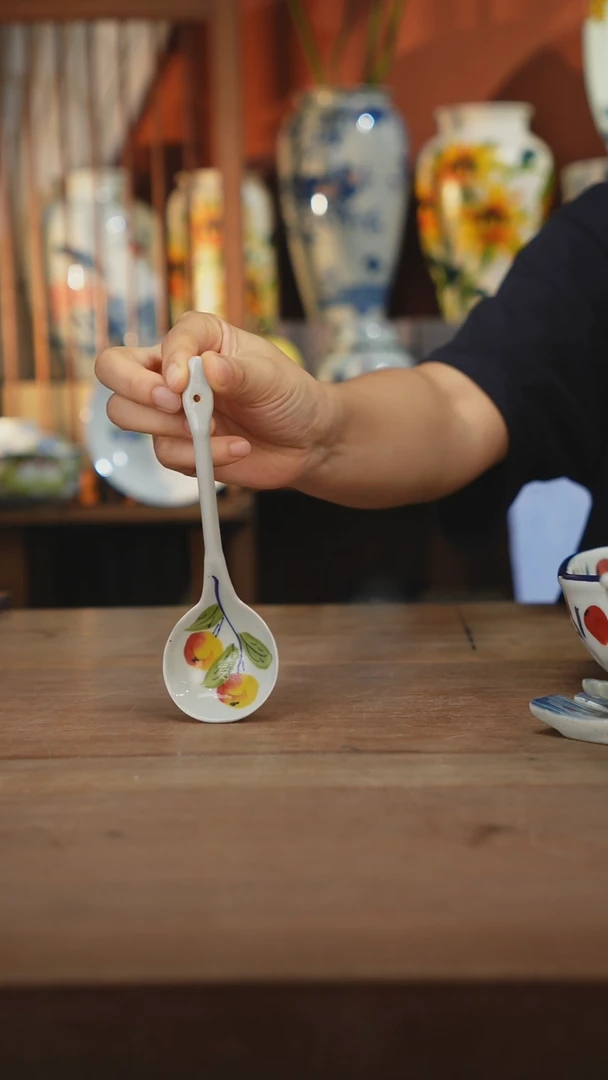 瓷片【简家甄选】景德镇设计师釉下手绘陶瓷餐具