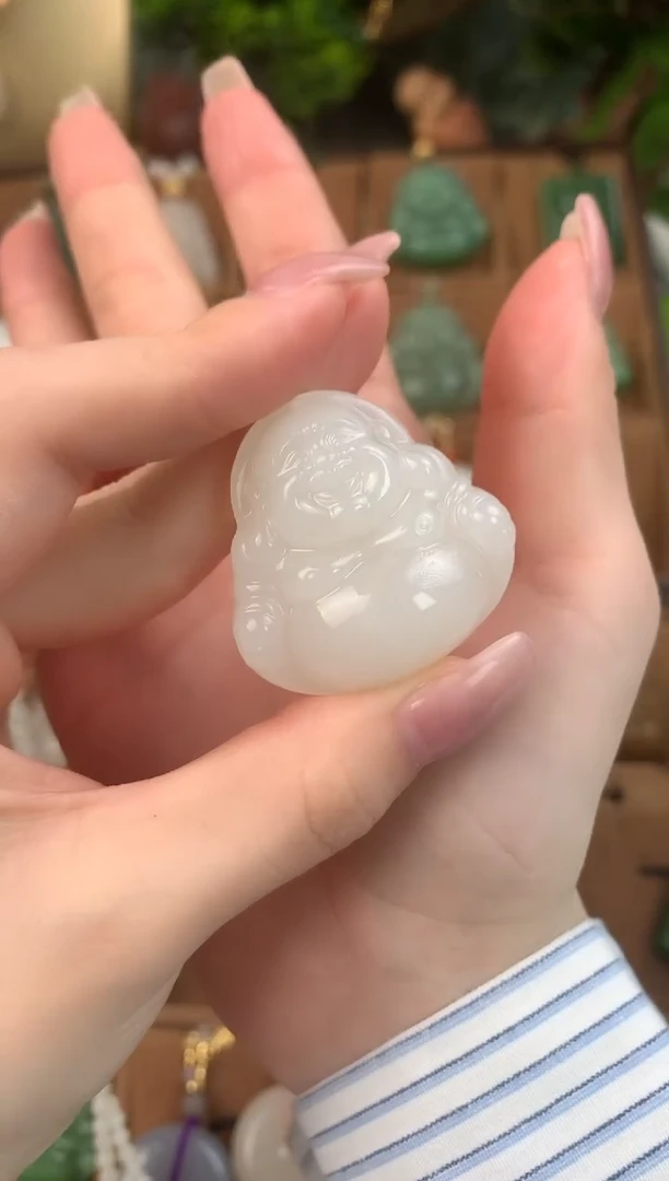 和田玉未镶嵌颈饰吊坠35mm