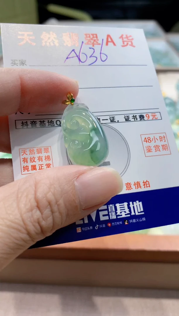 颈饰18K金镶嵌翡翠天然缅甸a货翡翠