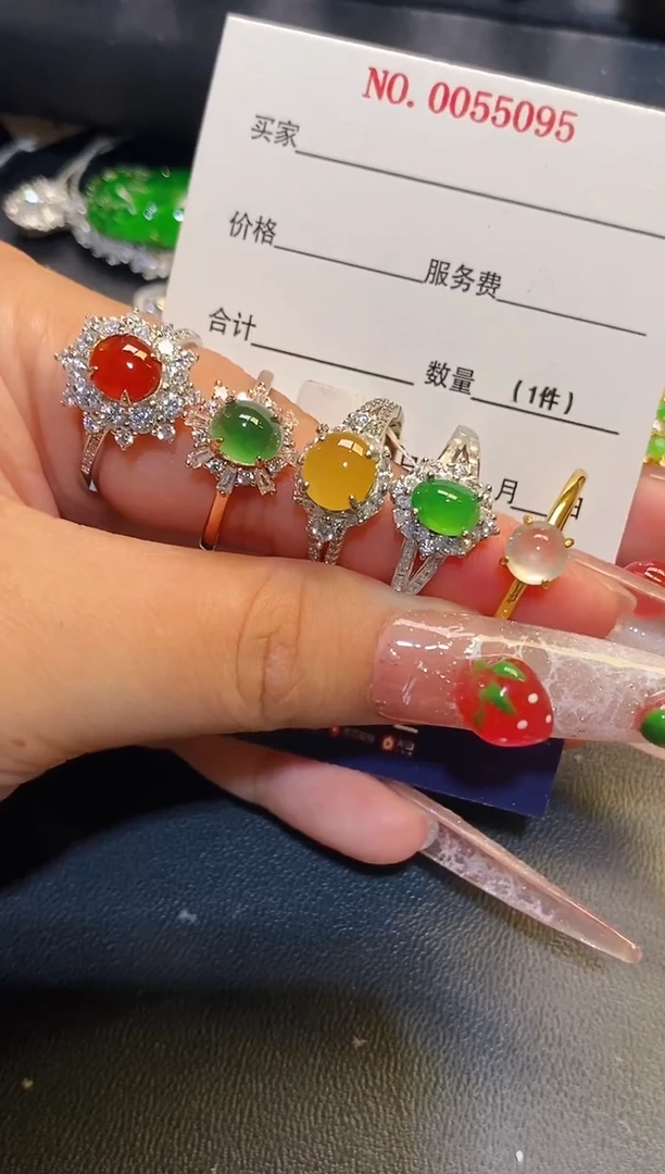 银S925镶嵌翡翠耳饰天然