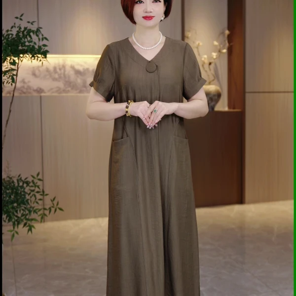 Q夏季新款大码女装连衣裙遮肉显瘦加肥加大款显瘦高级感时尚简约