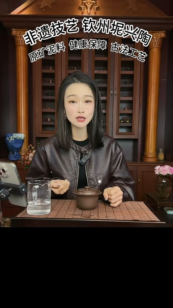 【闪购商品】坭兴陶 古铜色全手工 盖碗220cc
