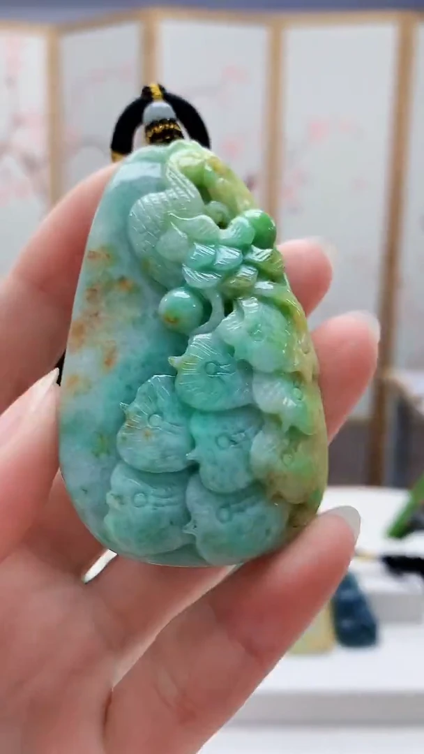 未镶嵌定制翡翠5060ry-毛货挂件11