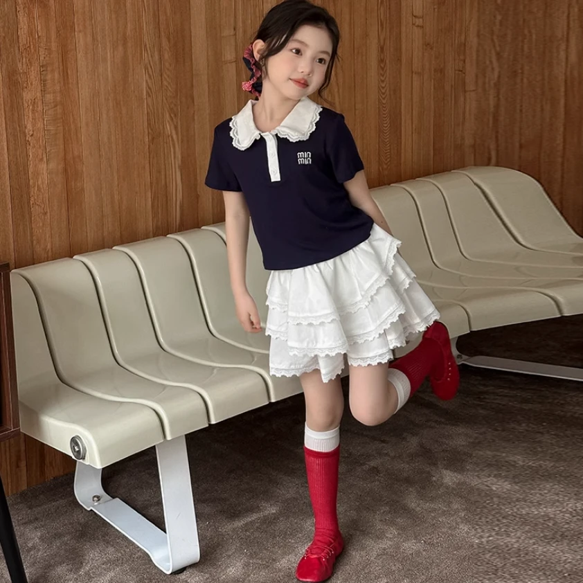 【小菲特】女童短袖polo夏季2025新款洋气时髦上衣儿童夏日韩范t恤