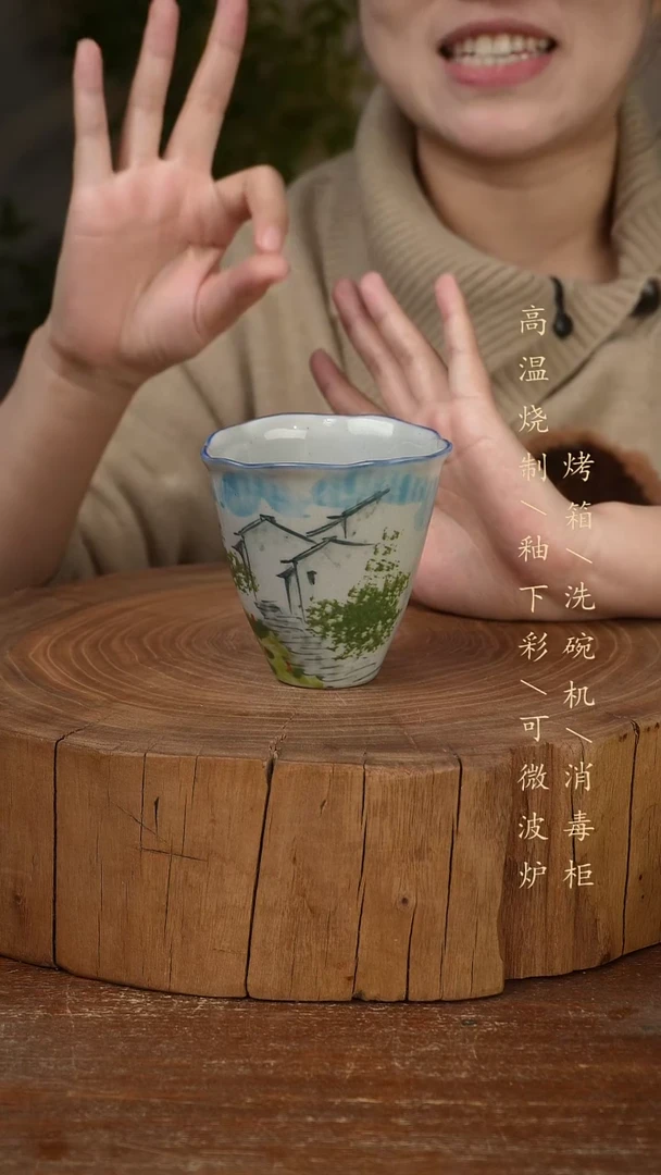 碗瓷景德镇手工手绘高温瓷釉下彩