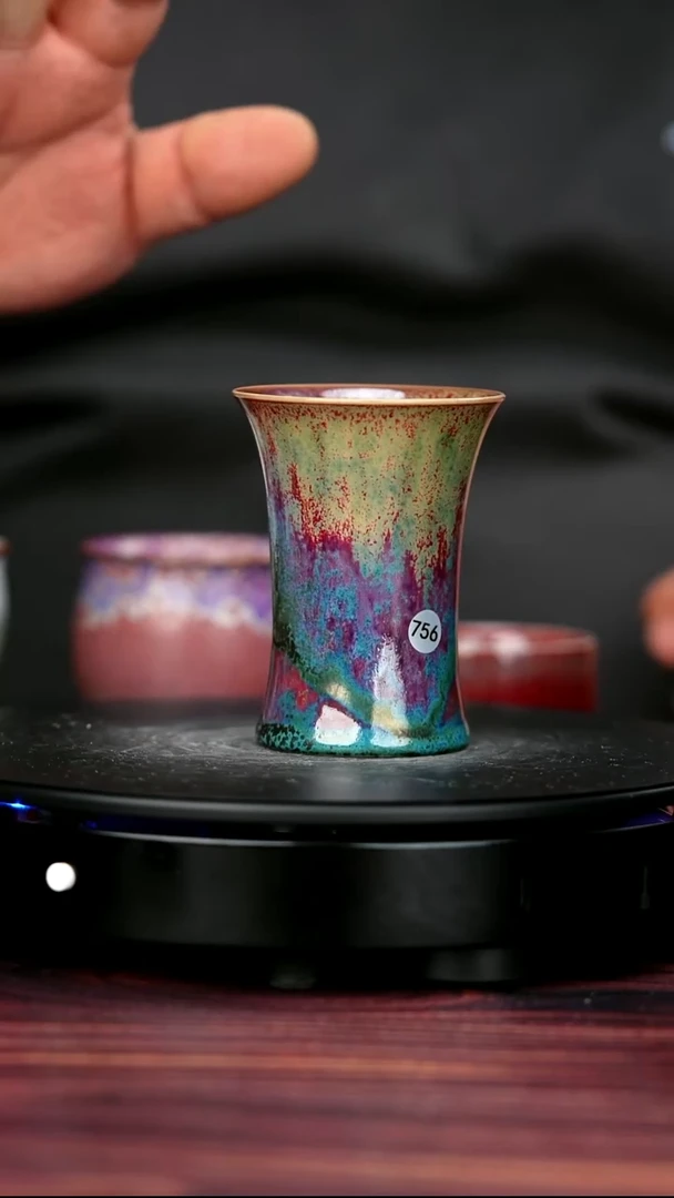 其他钧瓷756##盼龙窑一级品原矿钧瓷束腰杯