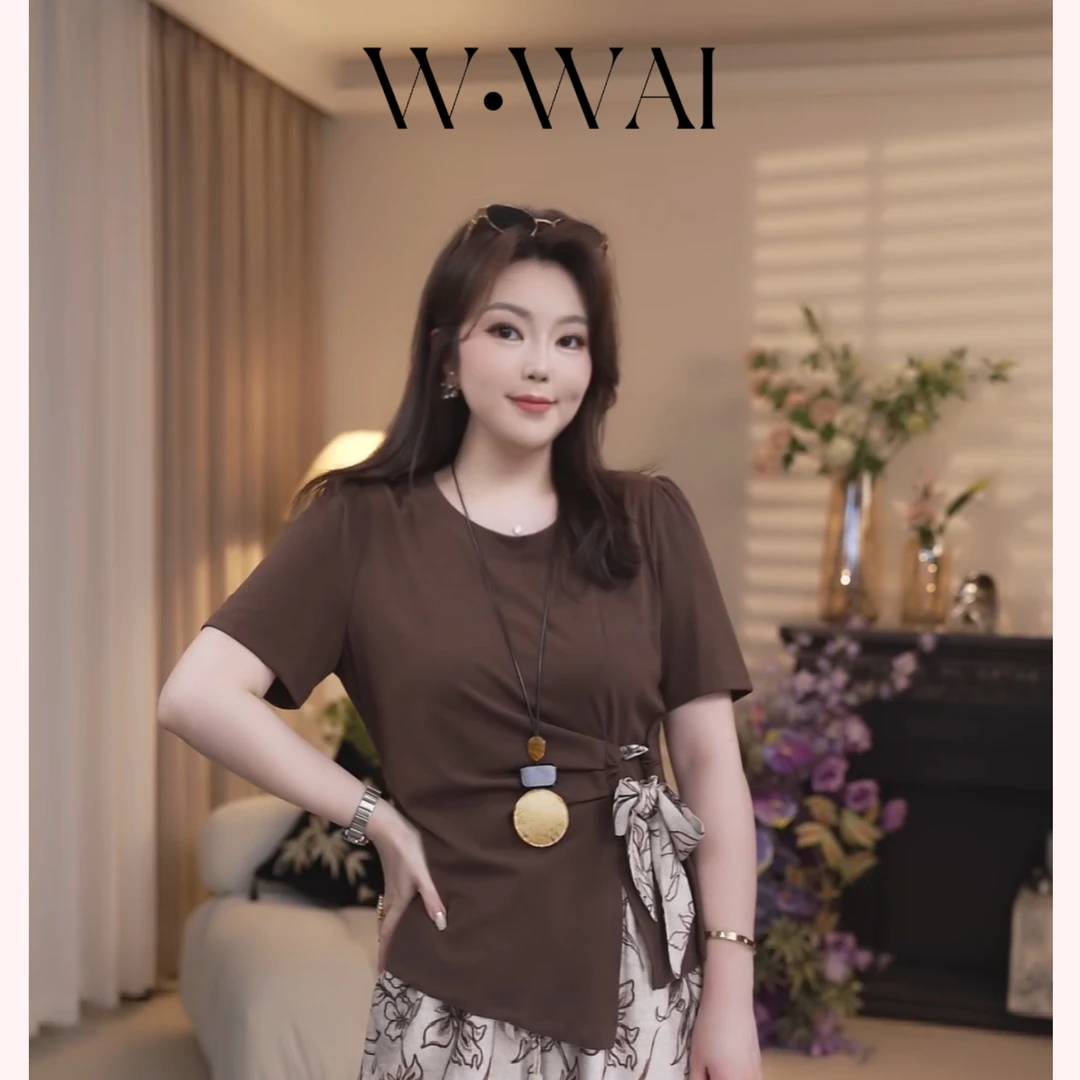 【清游】显瘦设计感蝴蝶结绑带上衣 X52S701