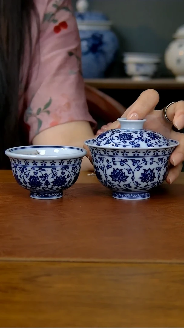 陶瓷缠枝莲三件套+