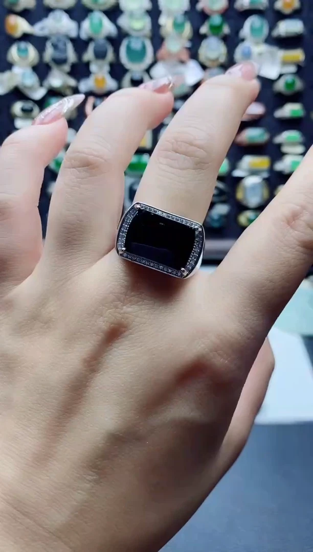 翡翠戒指未镶嵌天然翡翠A货男戒