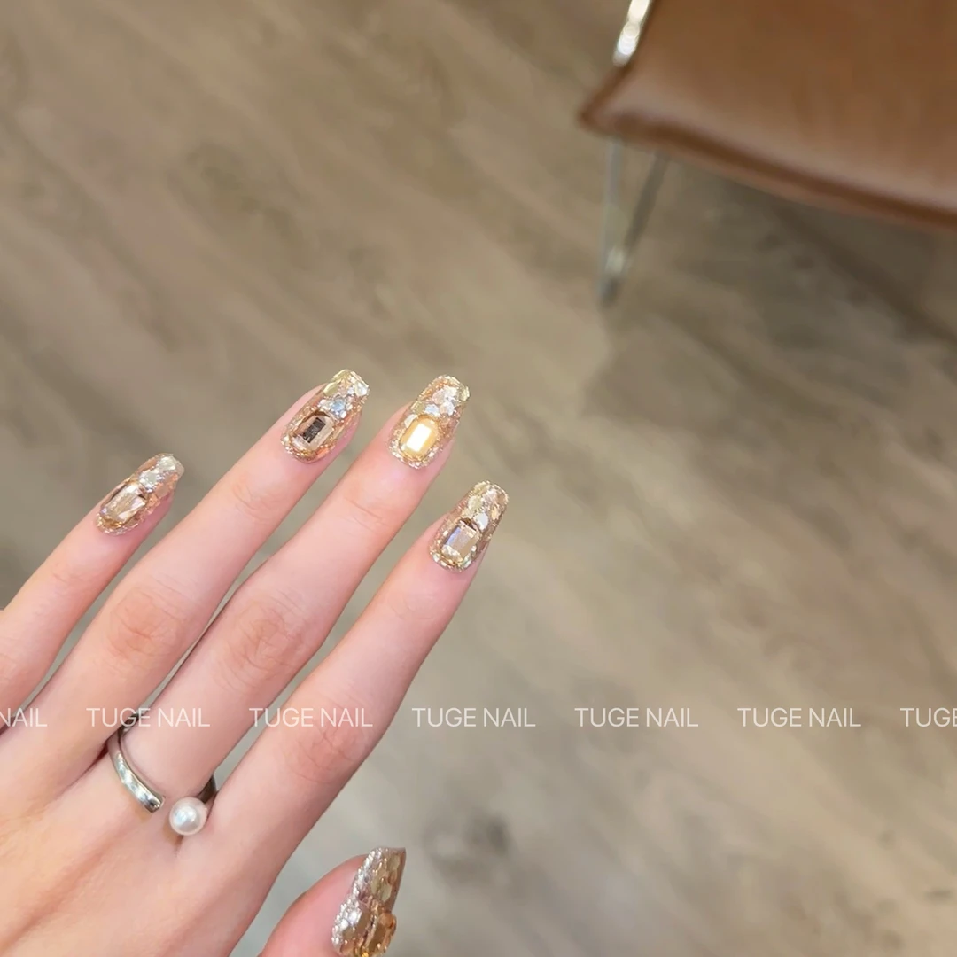 TugeNail“金玉宴”【5A锆石】夏日满钻超闪美甲设计穿戴甲77专属