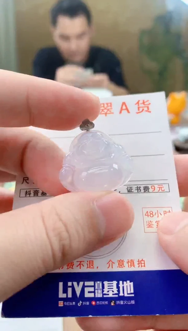 颈饰18K金镶嵌翡翠天然A货翡翠挂件