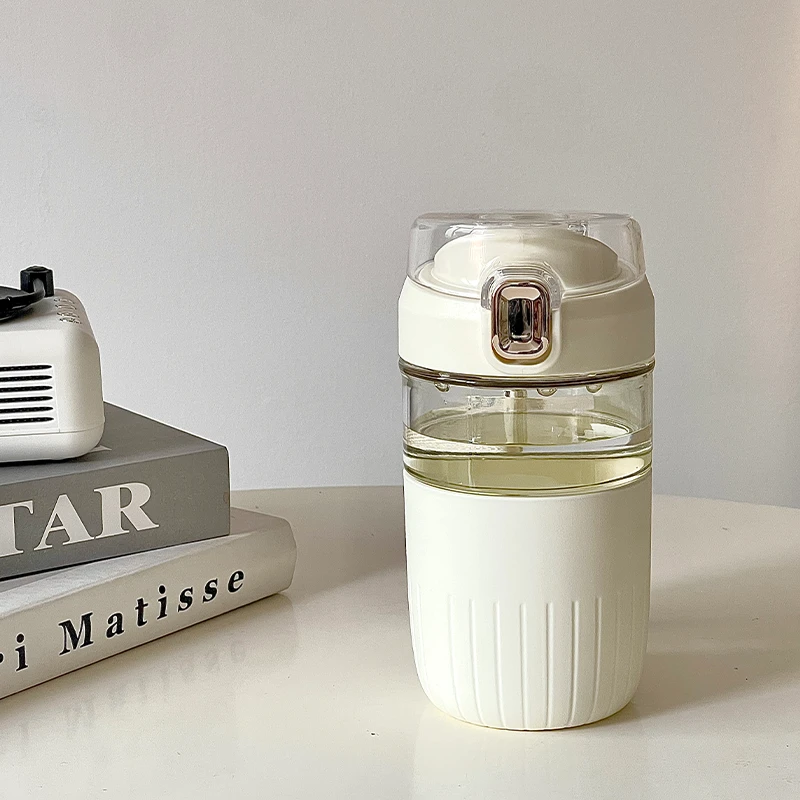 2025新款高颜值便携玻璃水杯茶水分离女生夏天防烫耐高温泡茶杯子