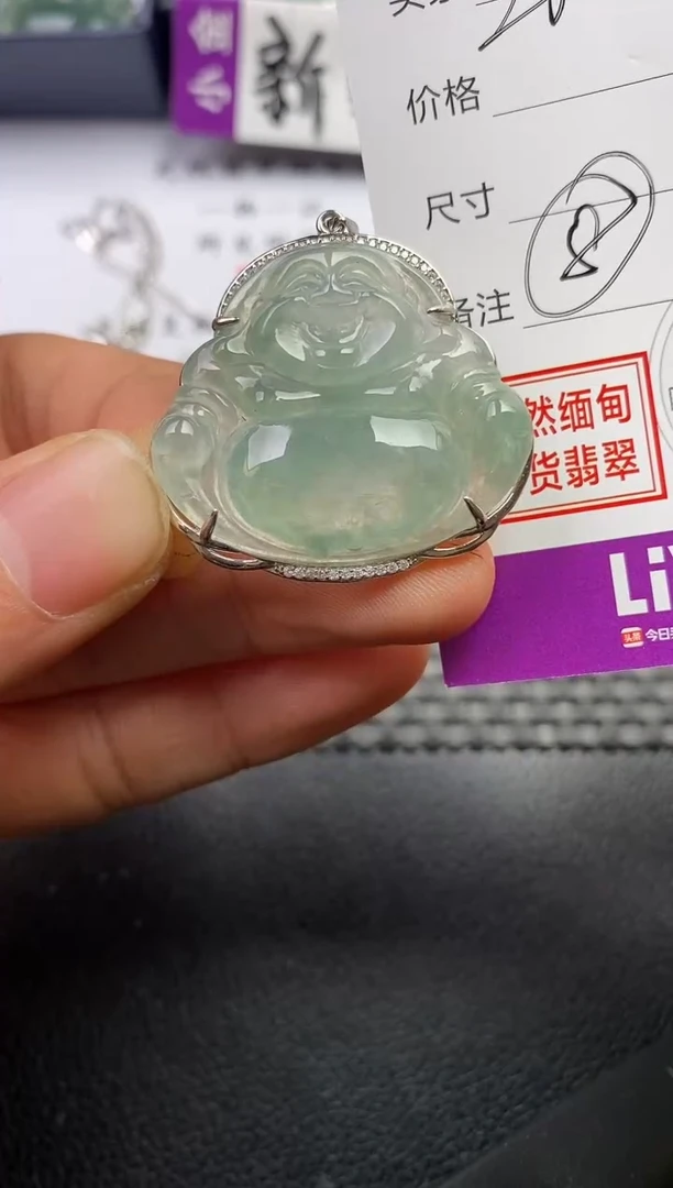 颈饰银S925镶嵌翡翠C***️挂件