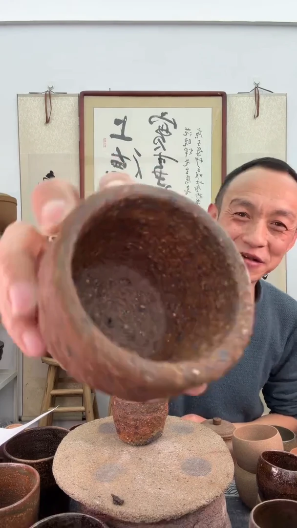 瑕疵裂缝手工小号丑杯子150毫升非遗技艺有裂缝