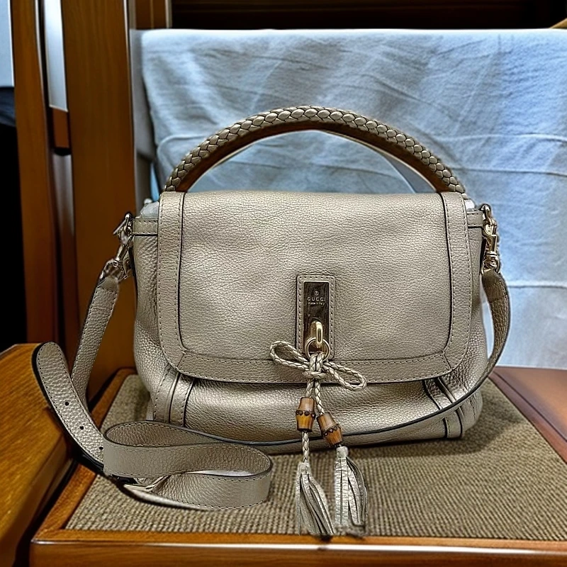 95新 GUCCI/古驰 竹节手提单肩包1191 3104