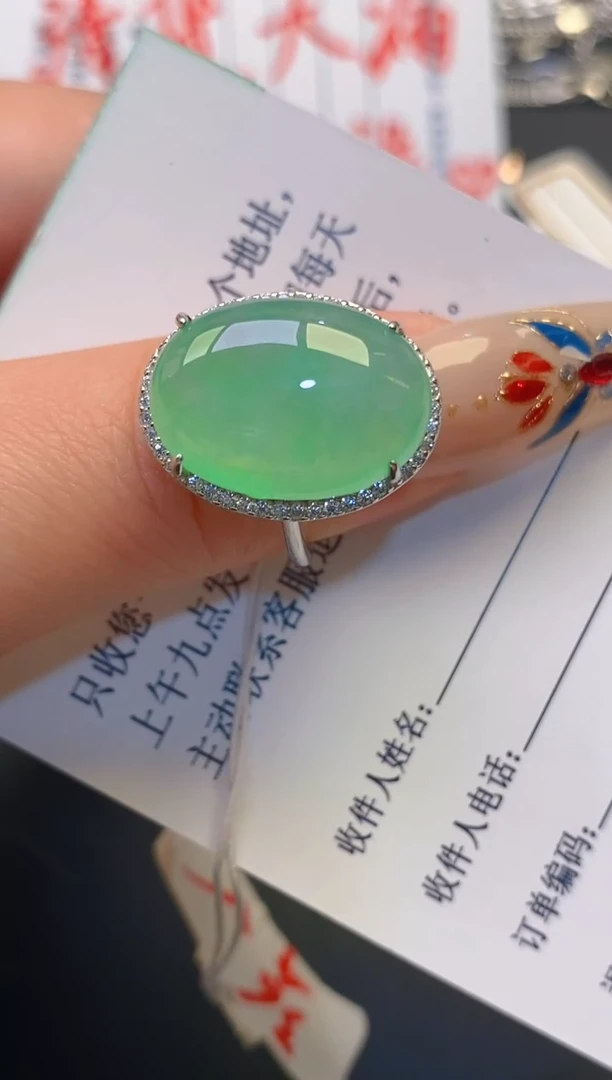 【闪购商品】翡翠耳饰银S925镶嵌天然A货翡翠1