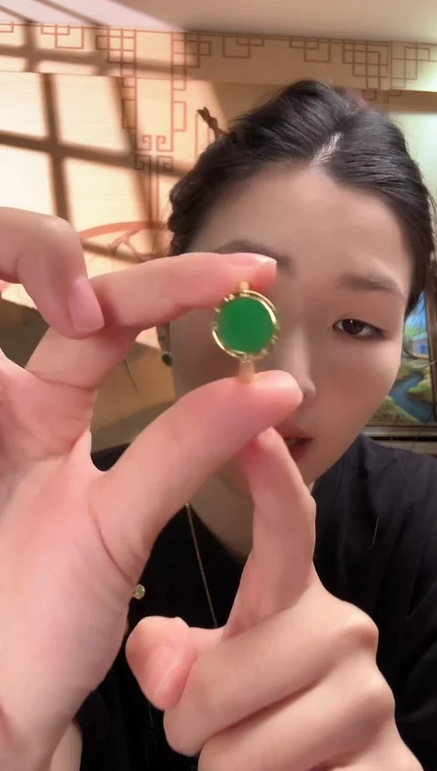 银S925镶嵌戒指翡翠戒指