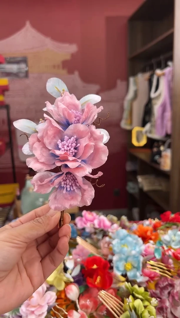 【闪购商品】刺绣非遗绒花（发饰）