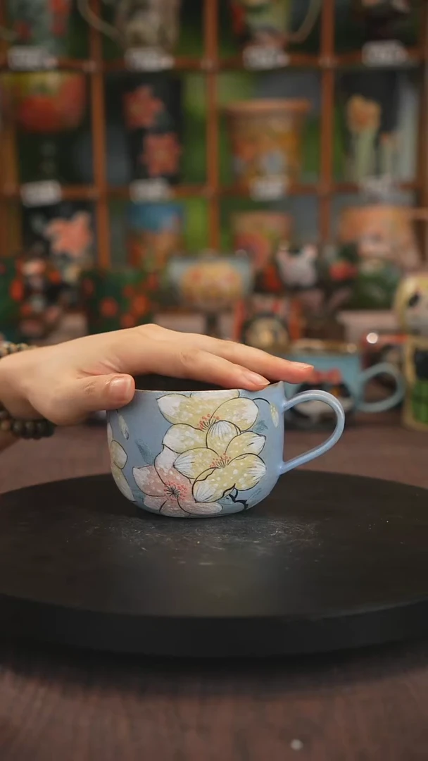 紫砂油画手绘釉下彩