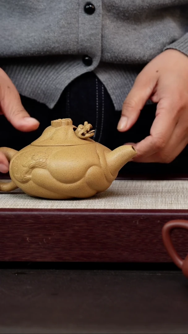 茶杯紫砂段泥鱼化龙