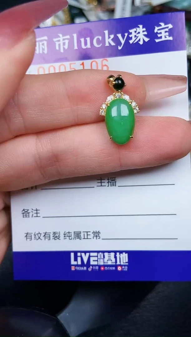 翡翠银S925镶嵌颈饰5106