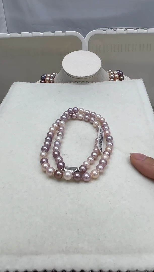 银S925镶嵌项链淡水珍珠项链  129